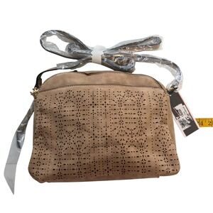 Crossbody Bag Women S Tan Faux Suede Laser Cut Boho Adjustable Strap Earrthy